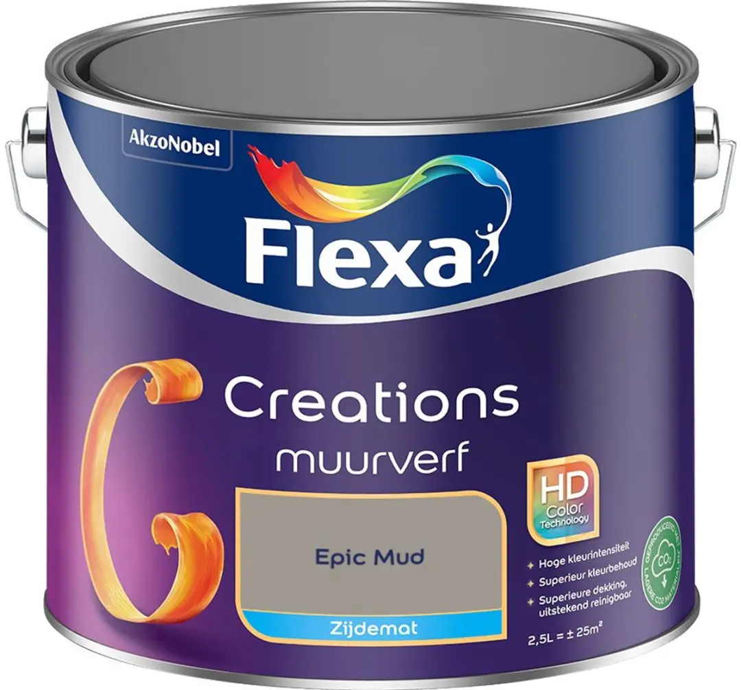 Flexa Creations Muurverf Zijdemat Epic Mud 2,5L