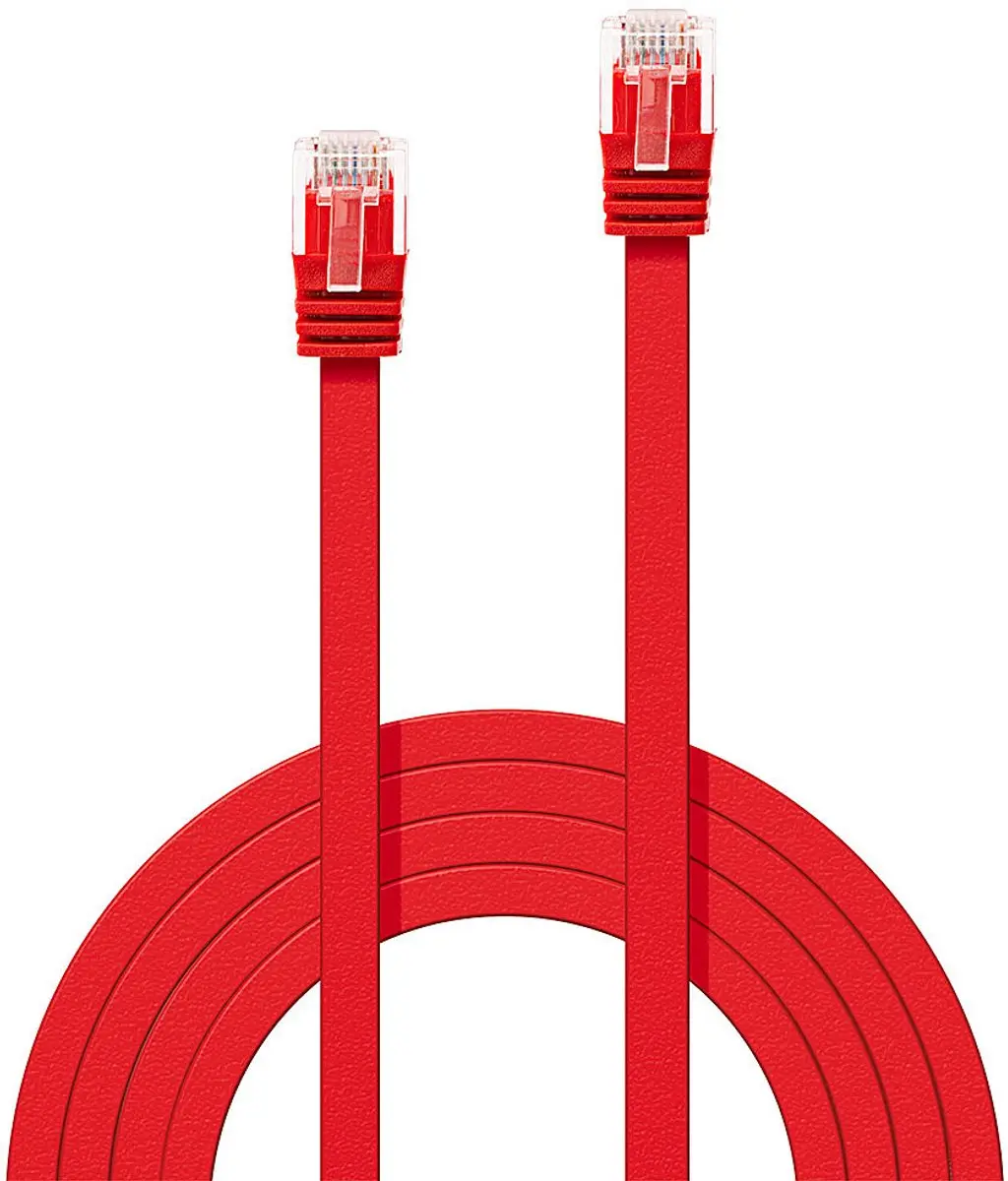 Lindy Cat.6 Flachband-Patchkabel 5m - Rood