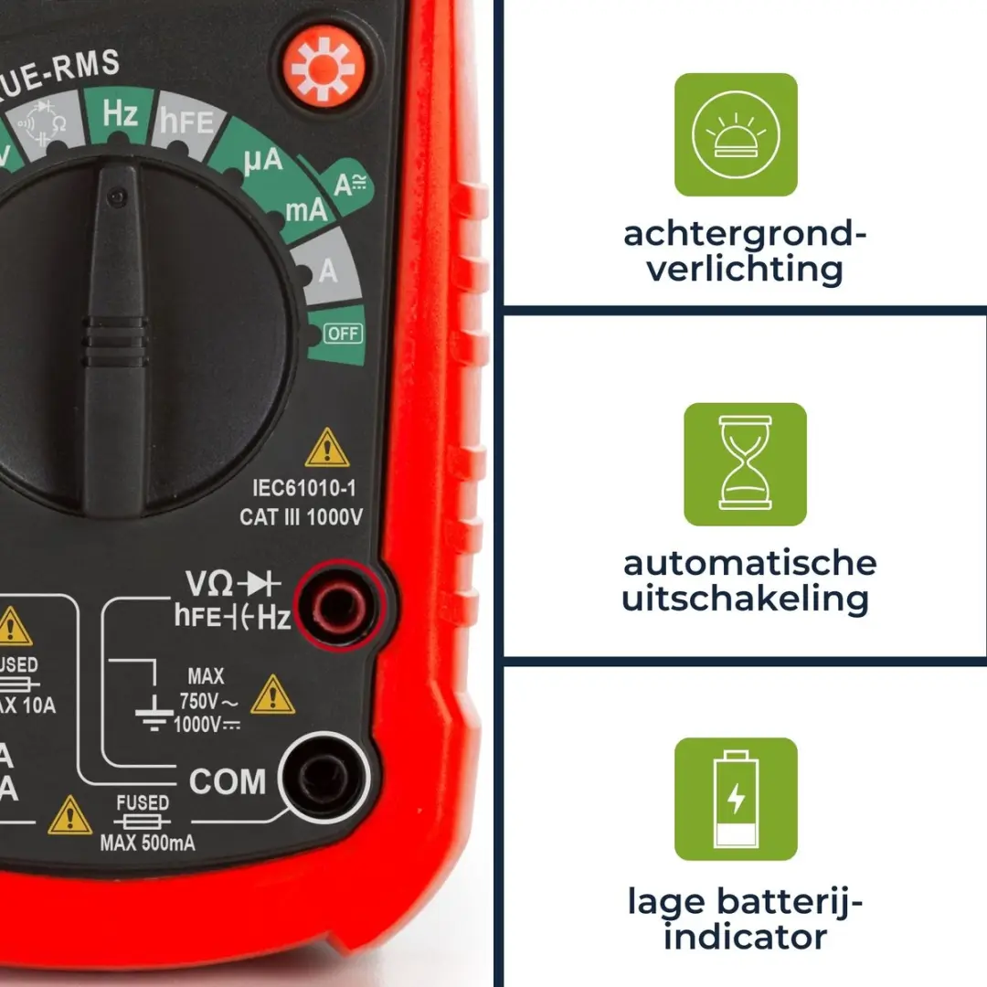 Velleman DVM030 Digitale Multimeter - Rood/Zwart
