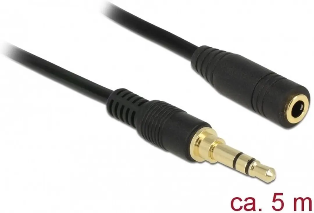 Delock 3,5mm Jack Stereo Audio Kabel - 5m - Zwart