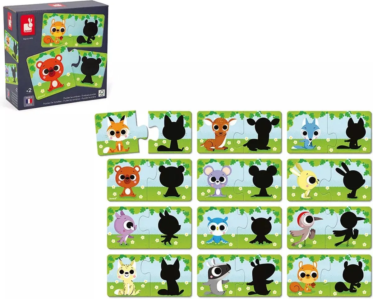 Janod Puzzelspel Dieren en Hun Schaduw 2701