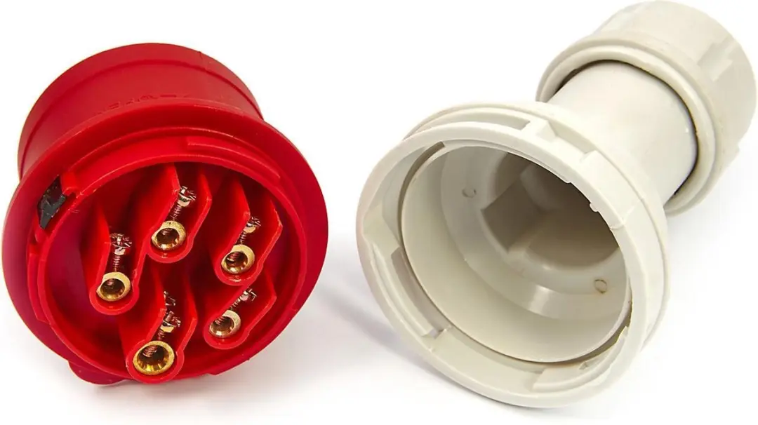 HBM Cee Form Stekker 400V 16A 5-polig IP44 - 2 Stuks - Rood