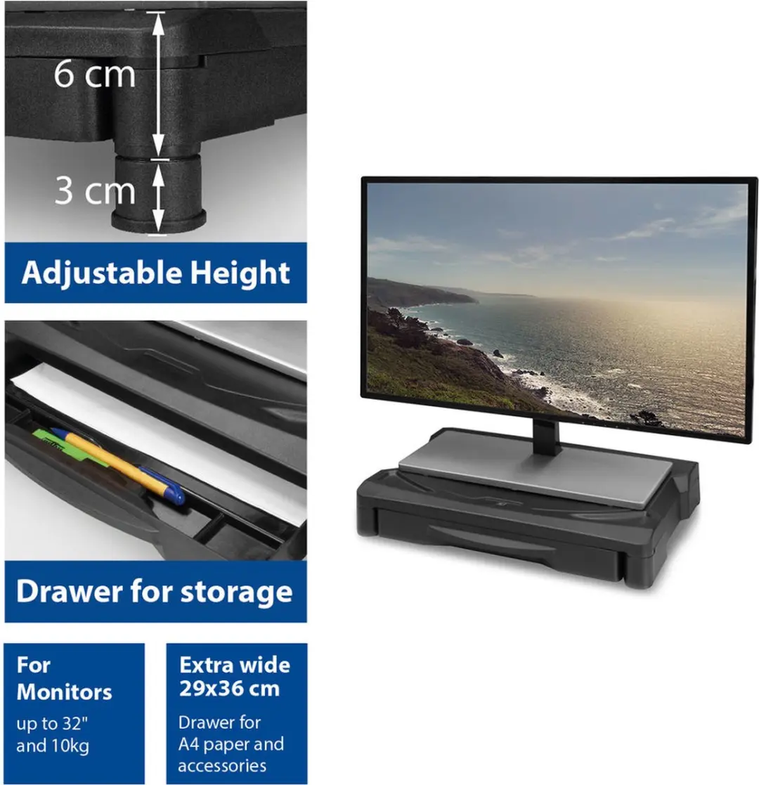 ACT AC8210 Monitorstandaard 32" - Ultra Wide - 10kg - Zwart