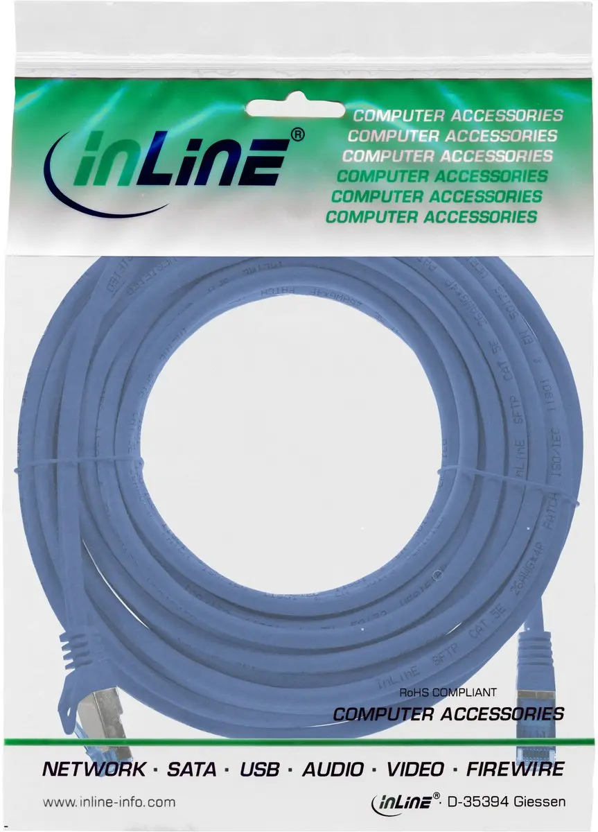 InLine Patchkabel Cat.6A S/FTP 5m - Blauw