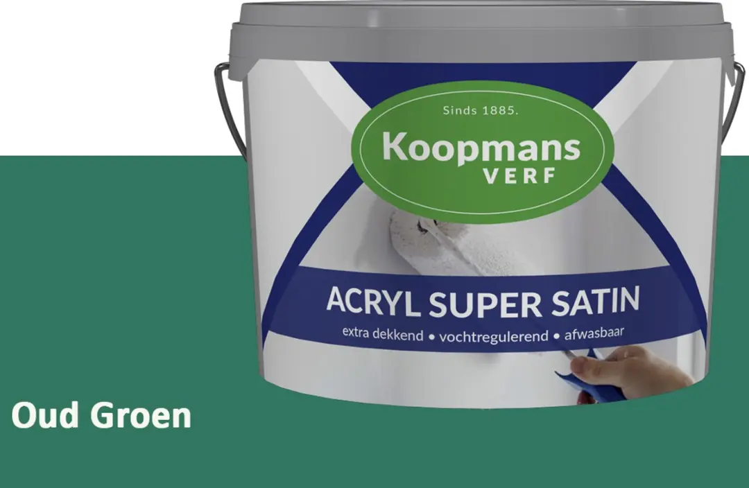 Koopmans Acryl Super Satin Oud Groen Muurverf 10L