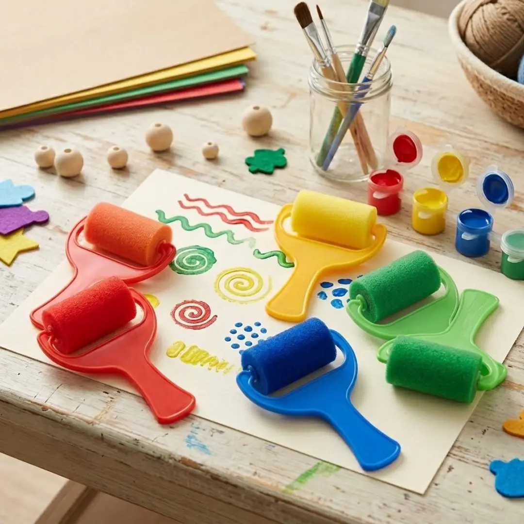 NuveX Verfrollers Set 4 Stuks - Blauw Rood Groen Geel