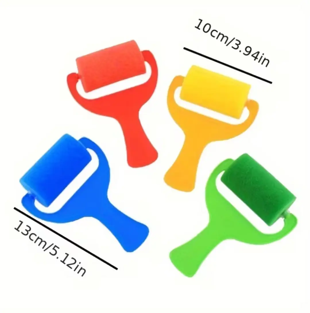 NuveX Verfrollers Set 4 Stuks - Blauw Rood Groen Geel