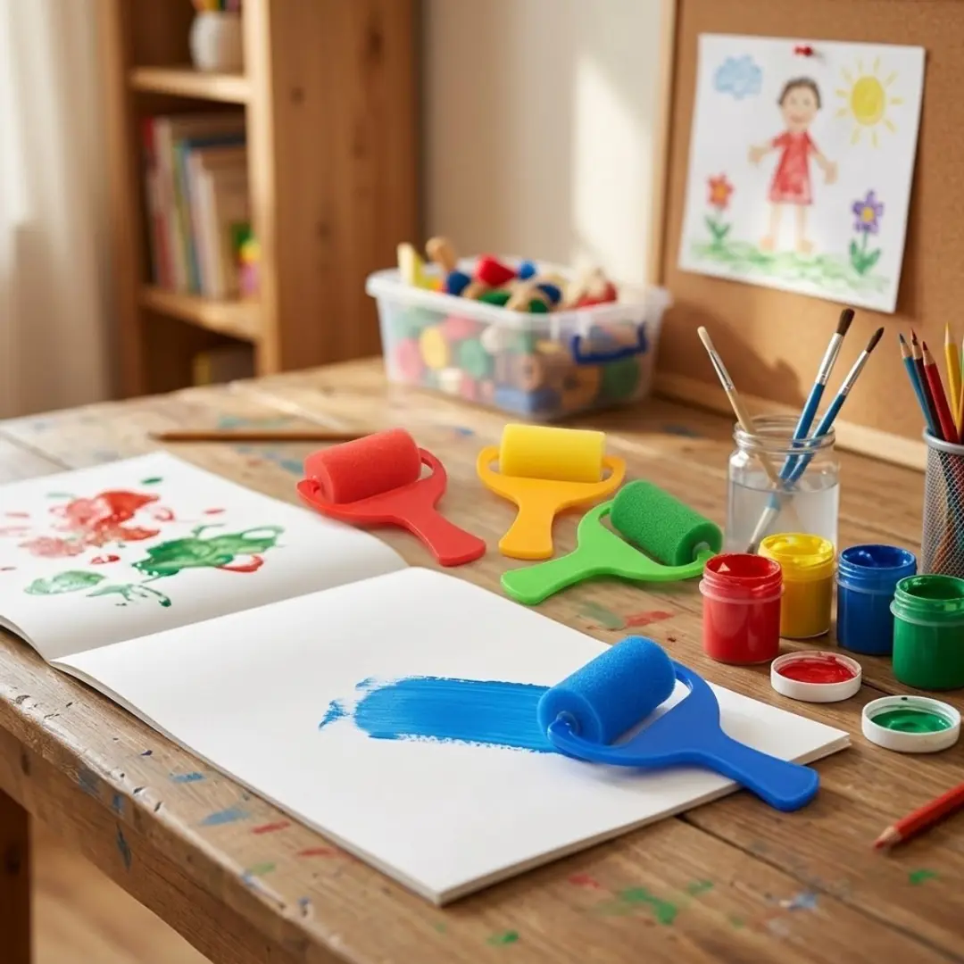 NuveX Verfrollers Set 4 Stuks - Blauw Rood Groen Geel