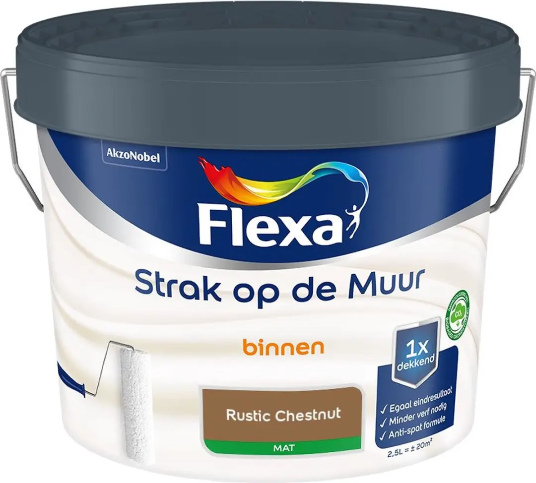 Flexa Strak Op De Muur Binnenmat Rustic Chestnut 2,5L