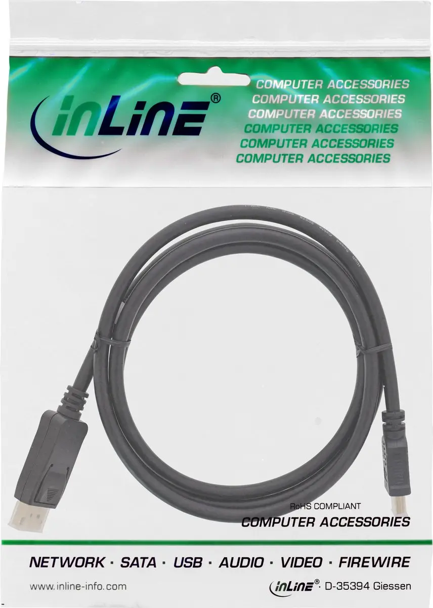 InLine DisplayPort naar HDMI Kabel 1.1/1.3 - 7,5m - Zwart