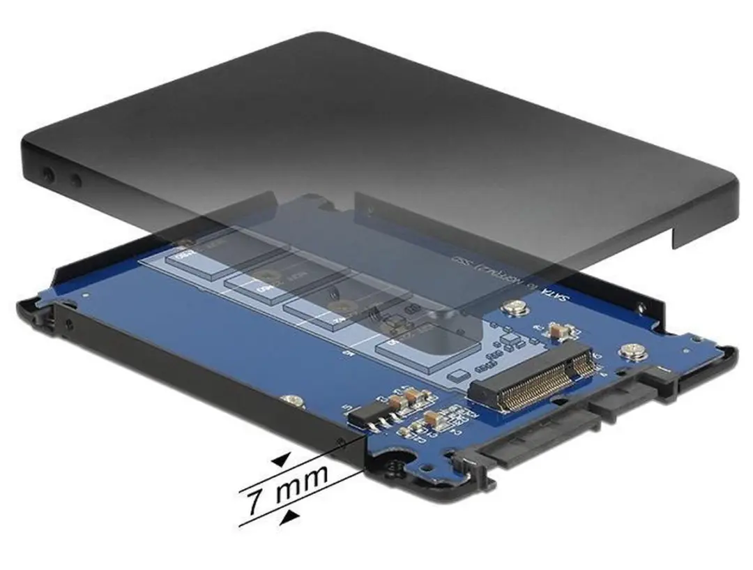 Delock M.2 SSD Behuizing 2,5" - SATA600 - Zwart