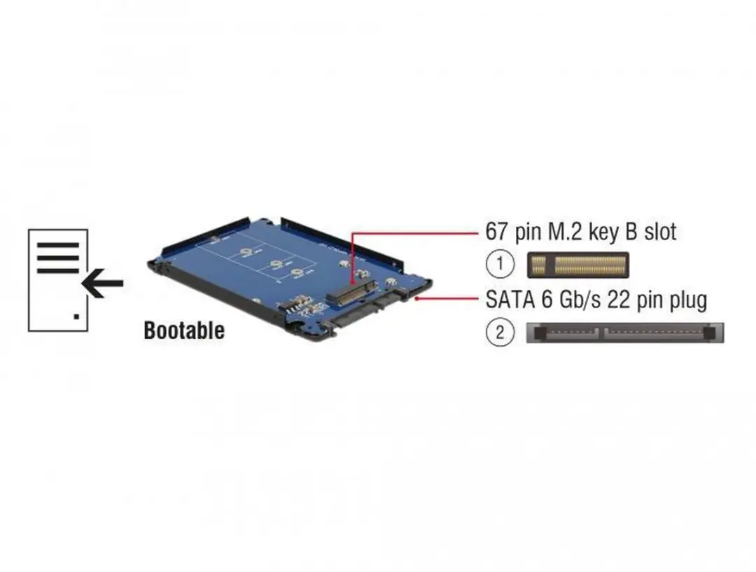 Delock 62688 M.2-SATA-behuizing – 2,5 inch - afbeelding 6 van 6