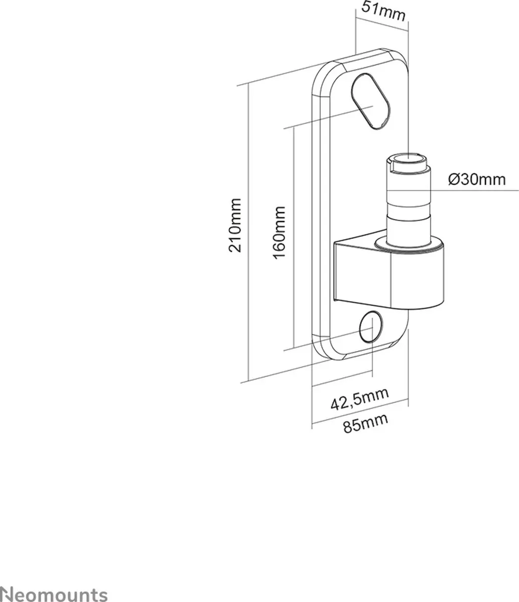 Neomounts AWL75-450BL Muuradapter - Zwart
