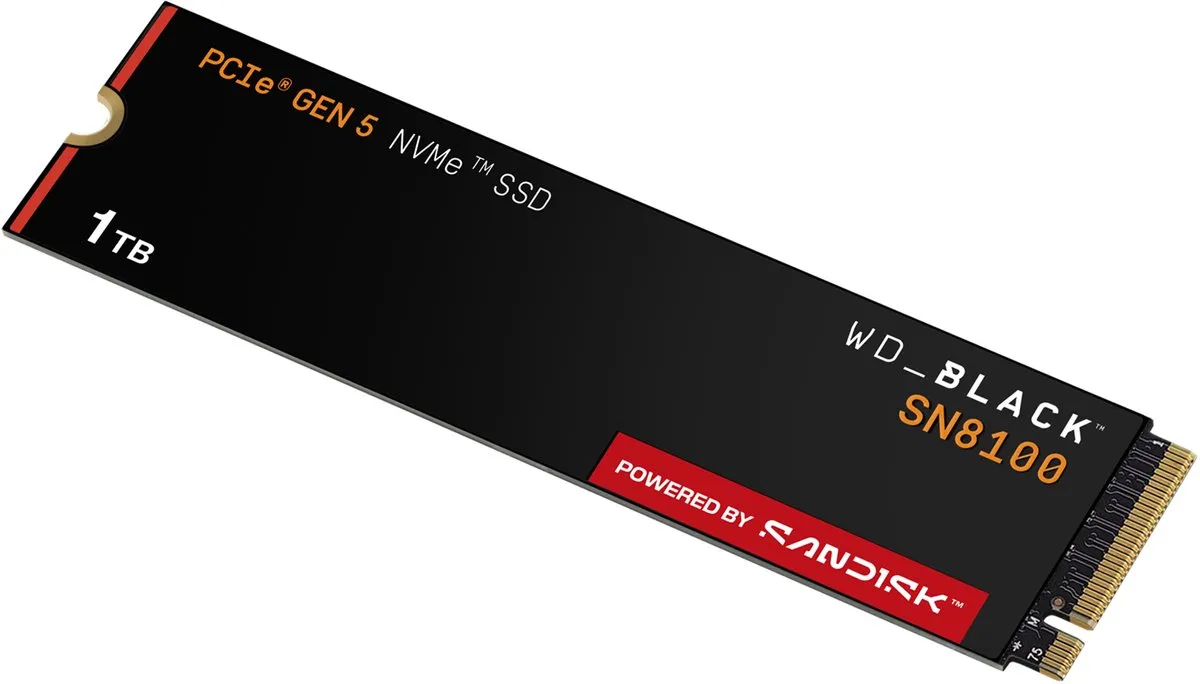 Western Digital Black SN8100 - Interne SSD - PCIe 5.0 - NVMe M.2 - 1 TB