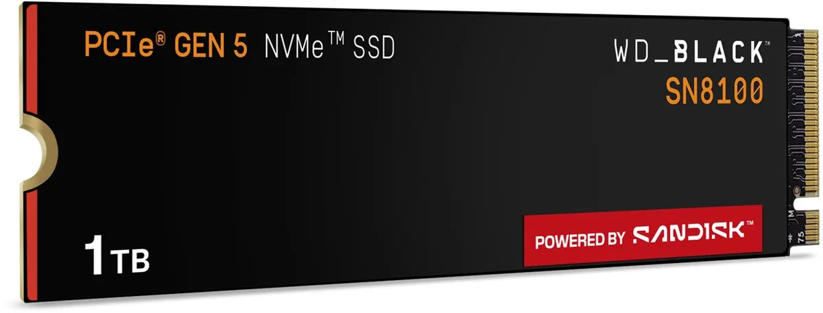 Western Digital Black SN8100 - Interne SSD - PCIe 5.0 - NVMe M.2 - 1 TB