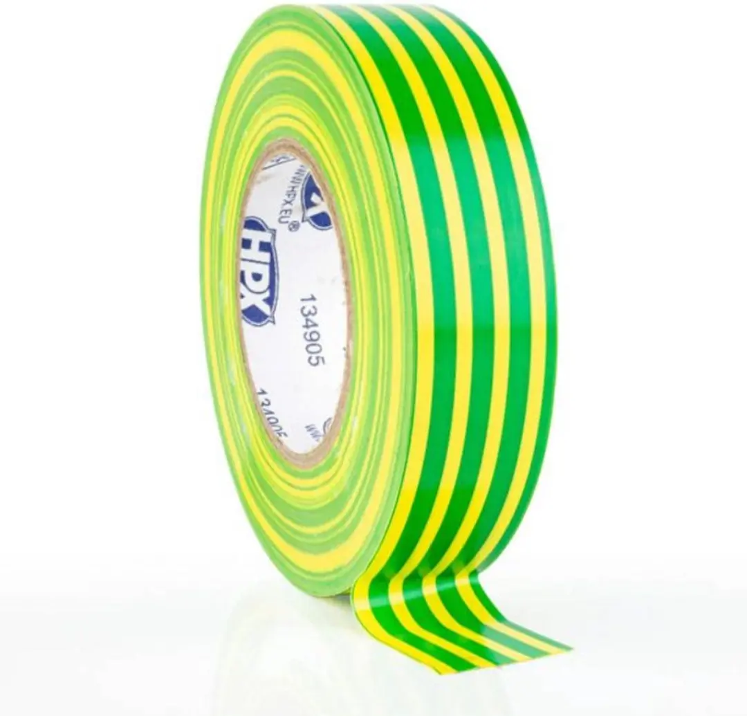 HPX PVC Isolatietape Geel/ Groen 19mm x 10m