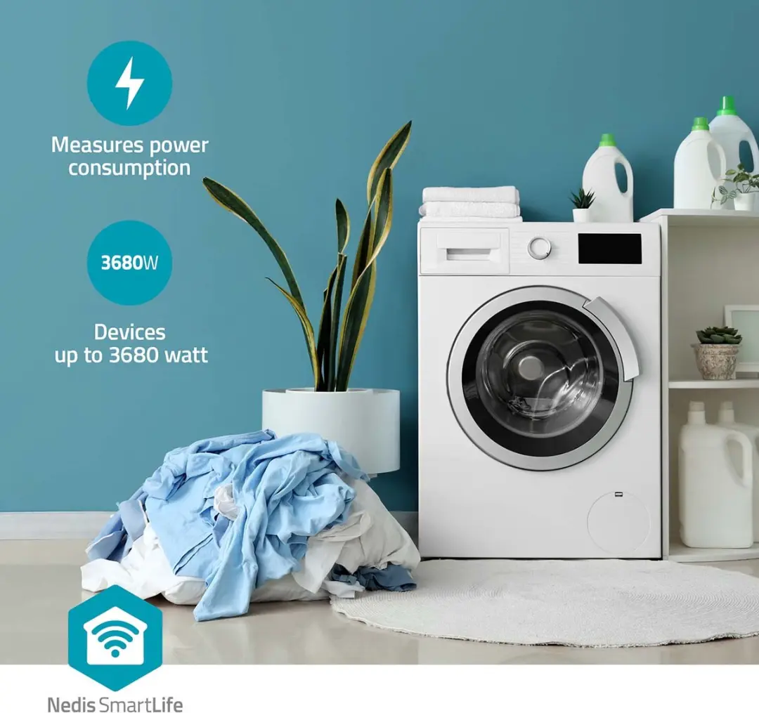 Nedis SmartLife Slimme Stekker Wi-Fi 3680W - Wit