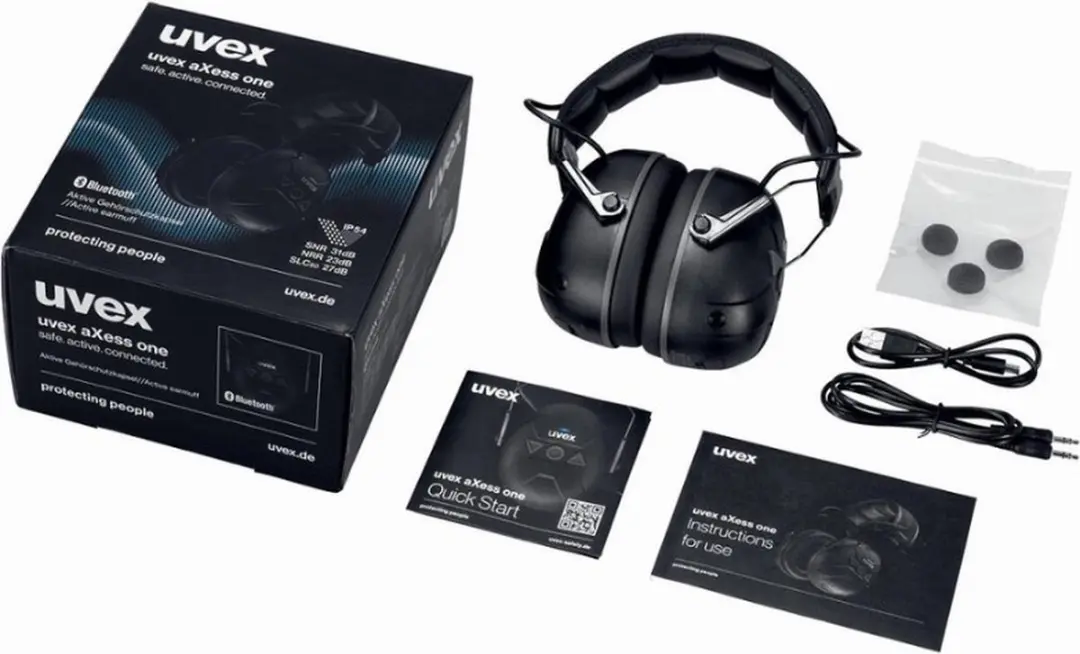 Uvex aXess one Headset - Bluetooth - 31dB - Zwart