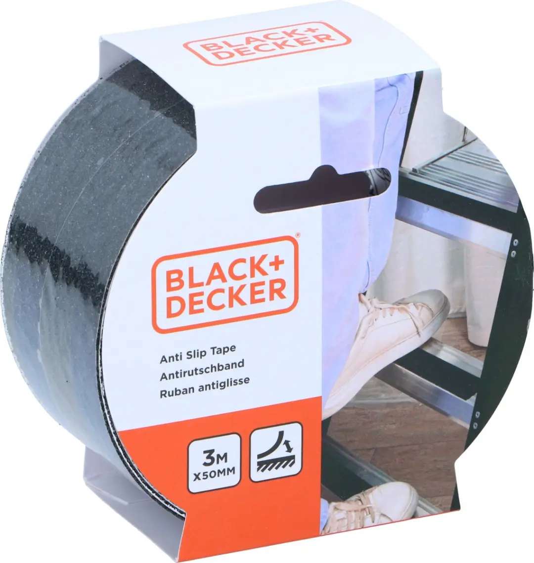 BLACK+DECKER Antisliptape 2x - 50mm x 3m - Zwart