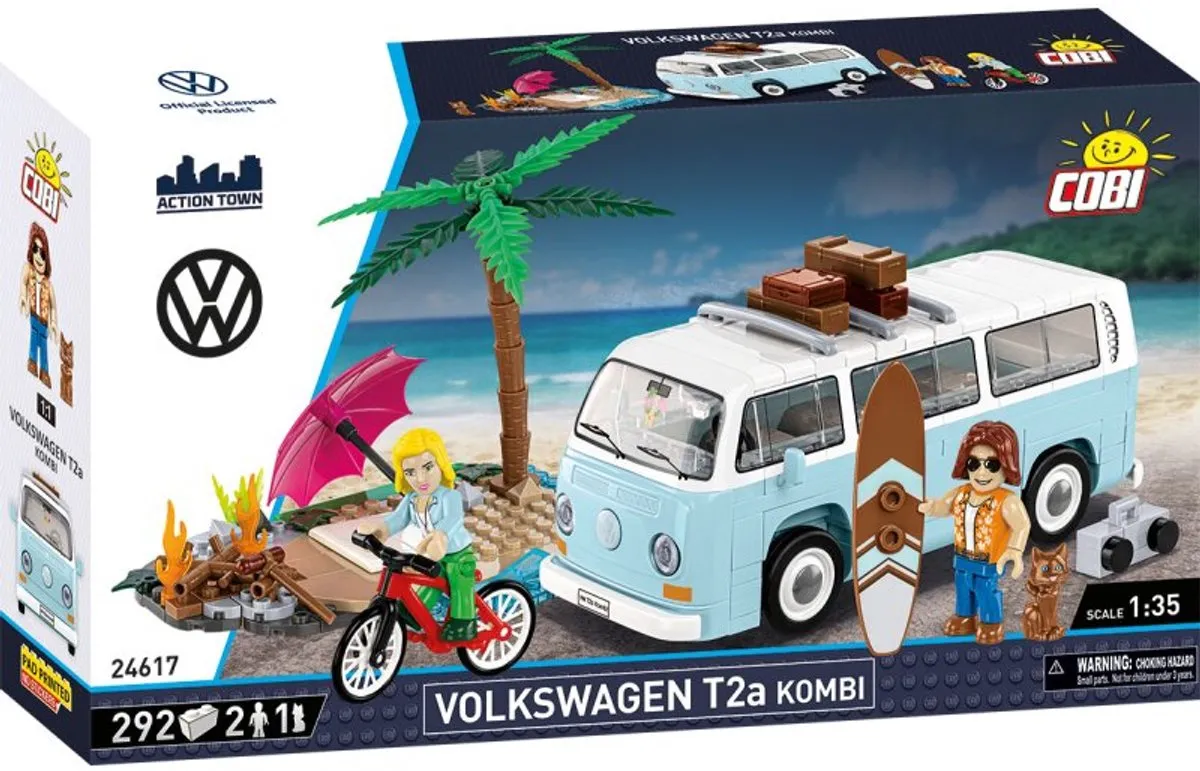 Cobi Volkswagen T2A Stationwagen 1:35 - 292 Onderdelen - Meerkleurig