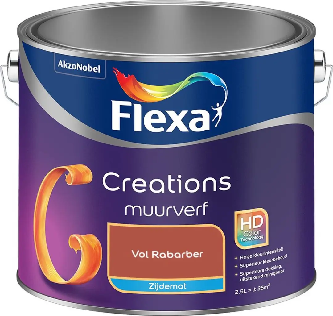 Flexa Creations Muurverf Zijdemat Vol Rabarber 2,5L
