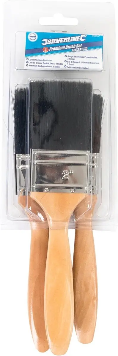 Silverline Schilderskwasten Set 3-delig 25/40/50mm - Zwart