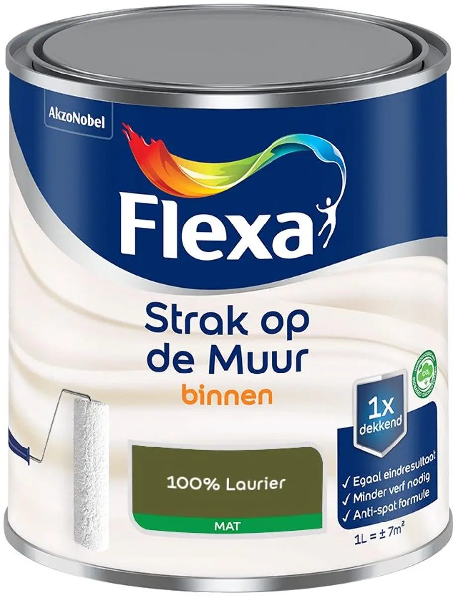 Flexa Strak Op De Muur Binnen Mat Mengverf 100% Laurier 1L