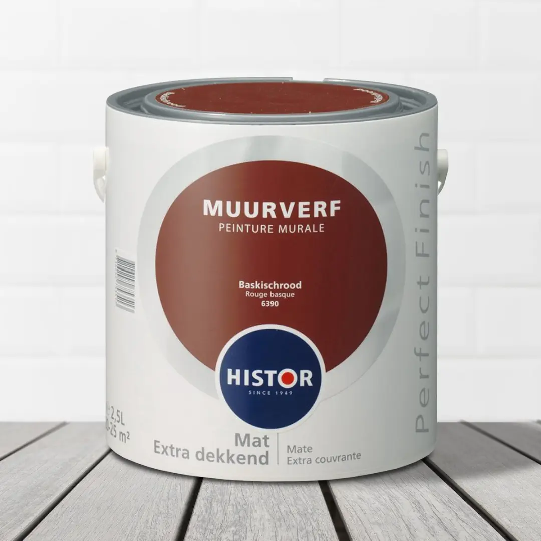 Histor Perfect Finish Muurverf Mat 2,5L - Baskischrood