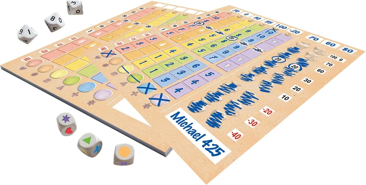 999 Games Lost Cities Roll & Write Dobbelspel - Multikleur
