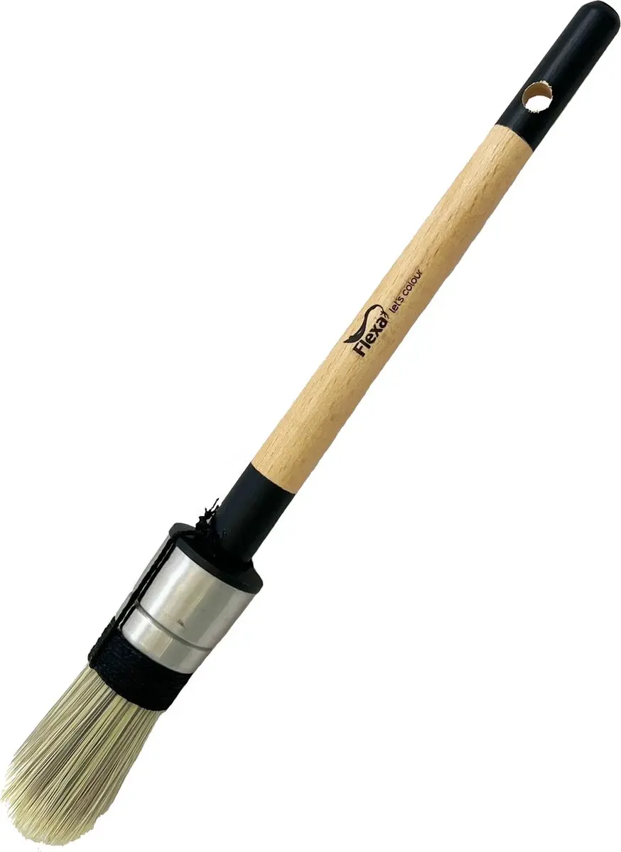 Flexa Patentpuntkwast 14 - 14 Stuks - Zwart/Zilver/Hout