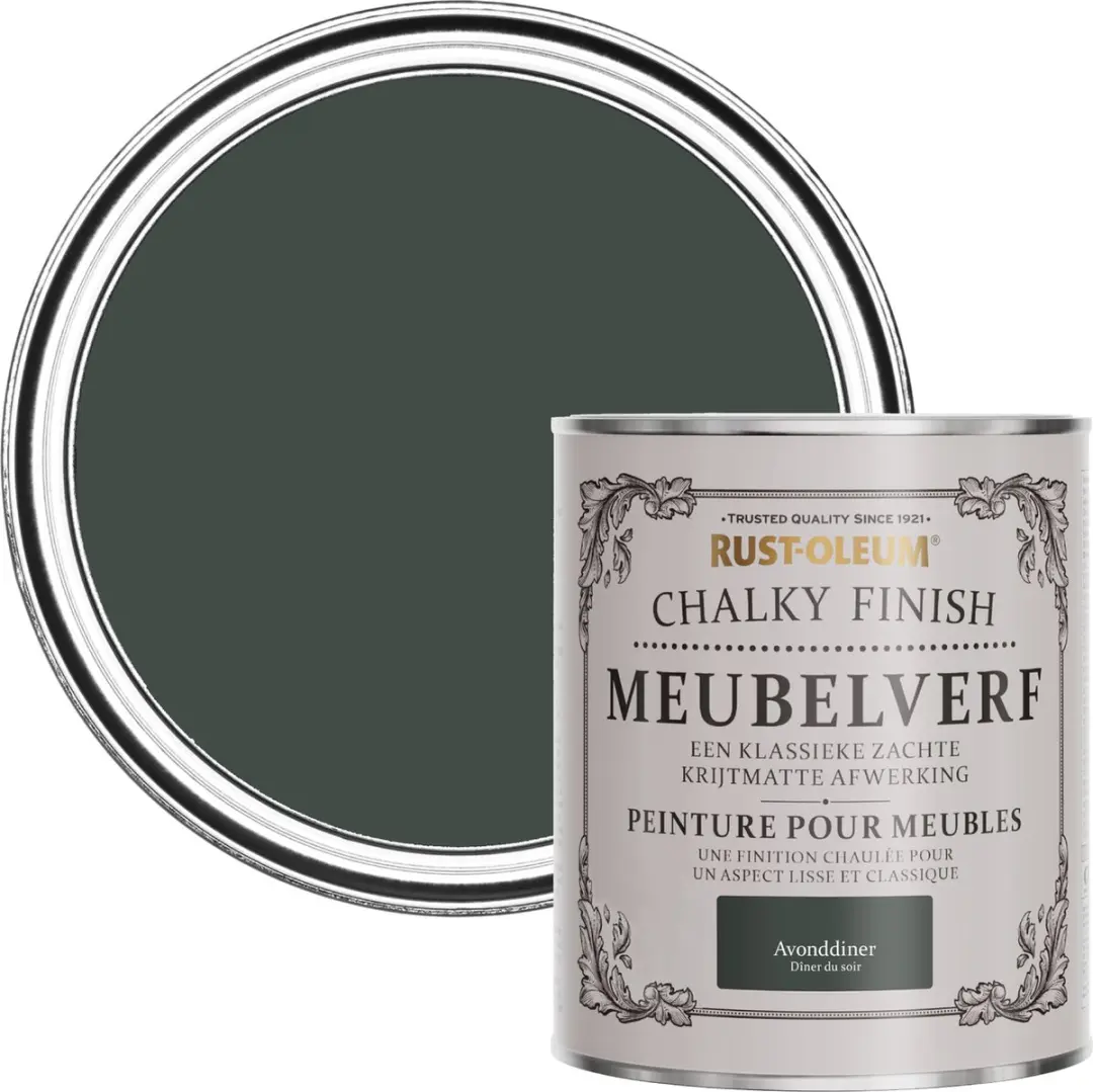 Rust-Oleum Zwart Chalky Finish Meubelverf 750ml