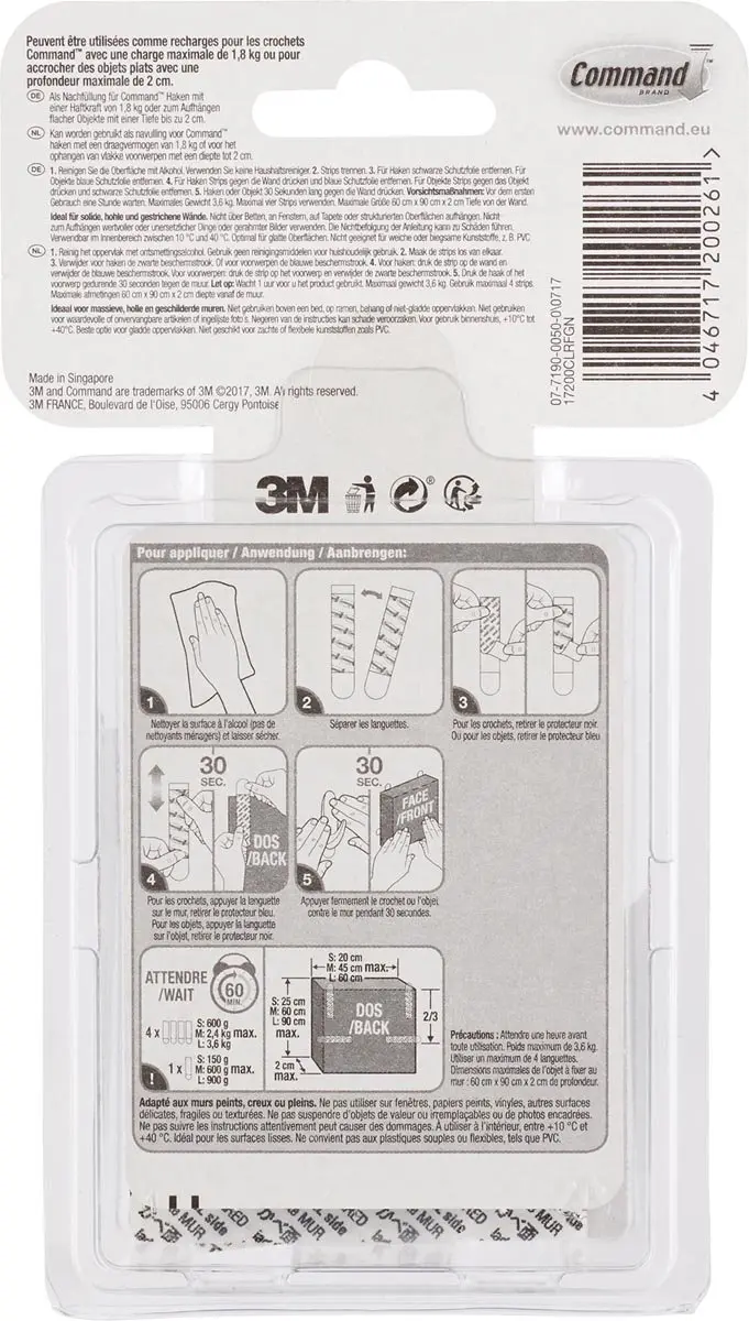 3M Command Strips 16 Stuks - Transparant
