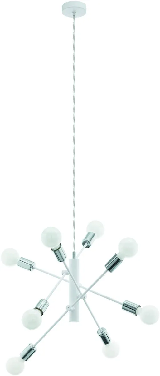 Eglo Gradoli Plafondverlichting 8x E27 - Wit/Chroom