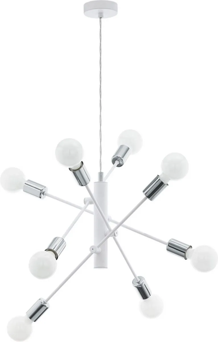 Eglo Gradoli Plafondverlichting 8x E27 - Wit/Chroom