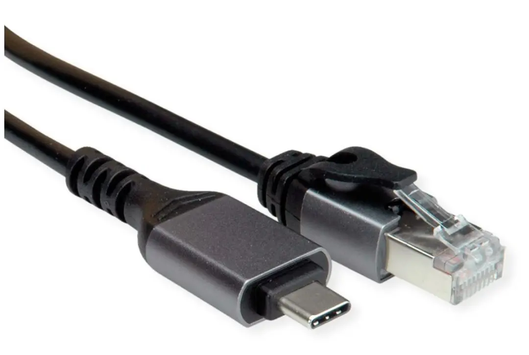 Value USB3.0 CAT6 USB-C naar RJ45 LAN Kabel - 3m - Zwart