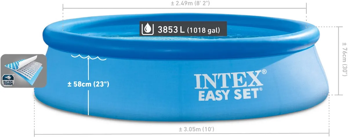 Intex Easy Set Opblaaszwembad 305cm Blauw