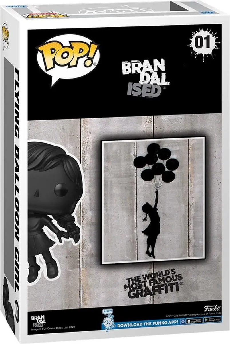Funko POP! Brandalised Flying Balloon Girl 61516 - Verzamelfiguur 9cm - Zwart - afbeelding 4 van 4