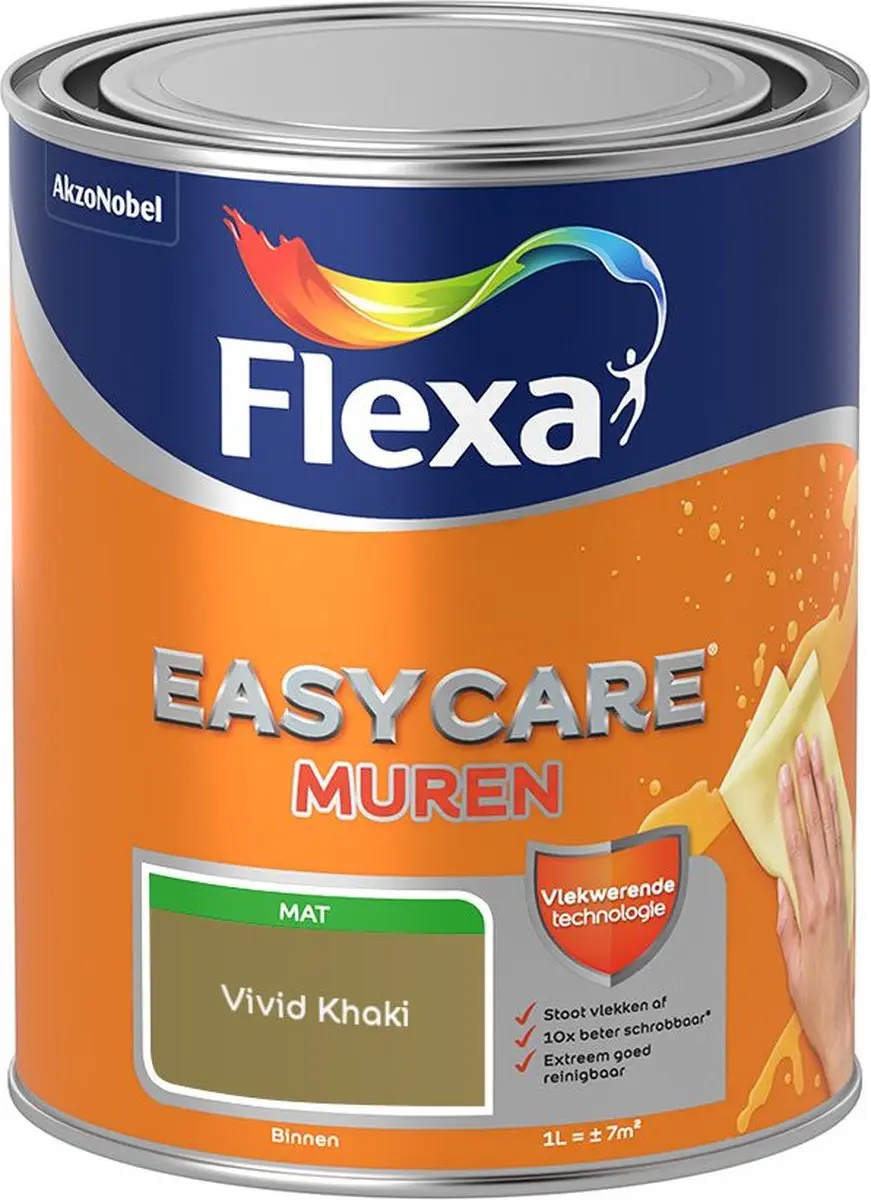 Flexa Easycare Muren Vivid Khaki Mengverf 1L