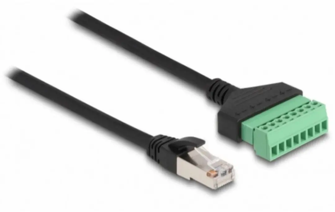 Delock RJ45 Terminal Block Kabel CAT6 U/UTP - 0,30m - Zwart/ Groen