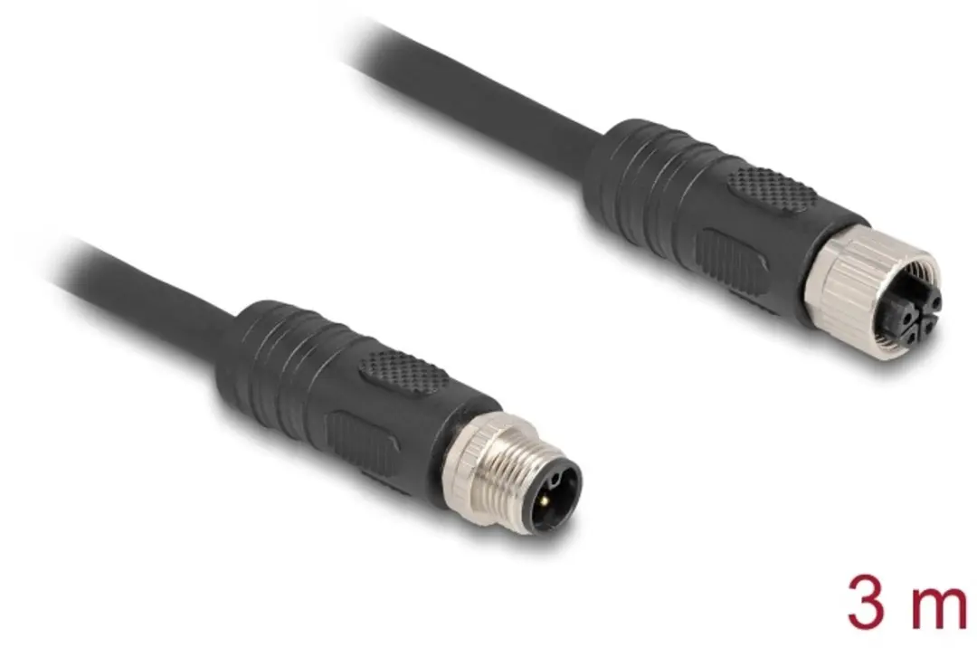 Delock M12 L-coded Kabel 4-pins M-F PUR