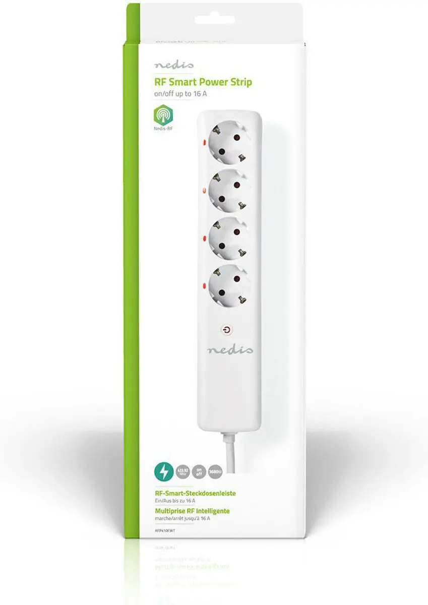 Nedis RF-stekker 433 MHz 3680W Type F - Wit
