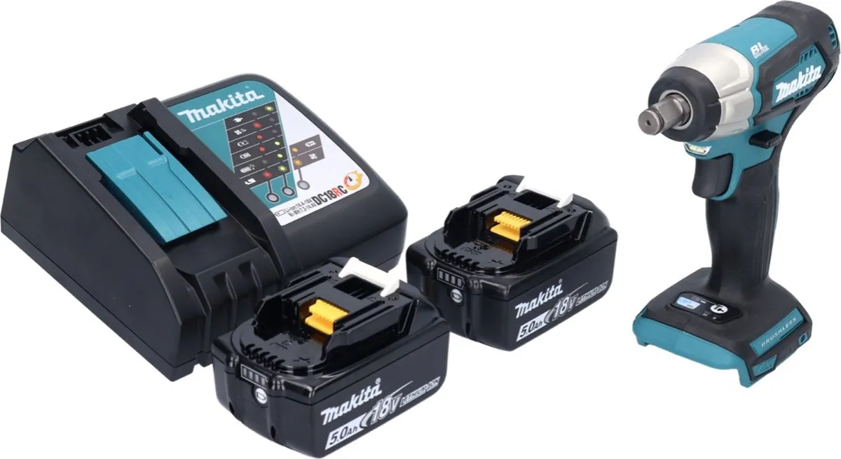 Makita DTW 181 RT Slagmoersleutel 18V 210Nm - 2x 5.0Ah + Lader - afbeelding 3 van 5