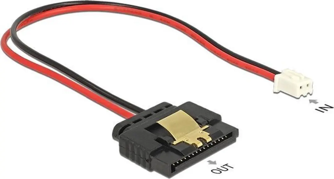 Delock 2-pins Vrouwelijk naar SATA Stroomkabel 20cm - Meerkleurig
