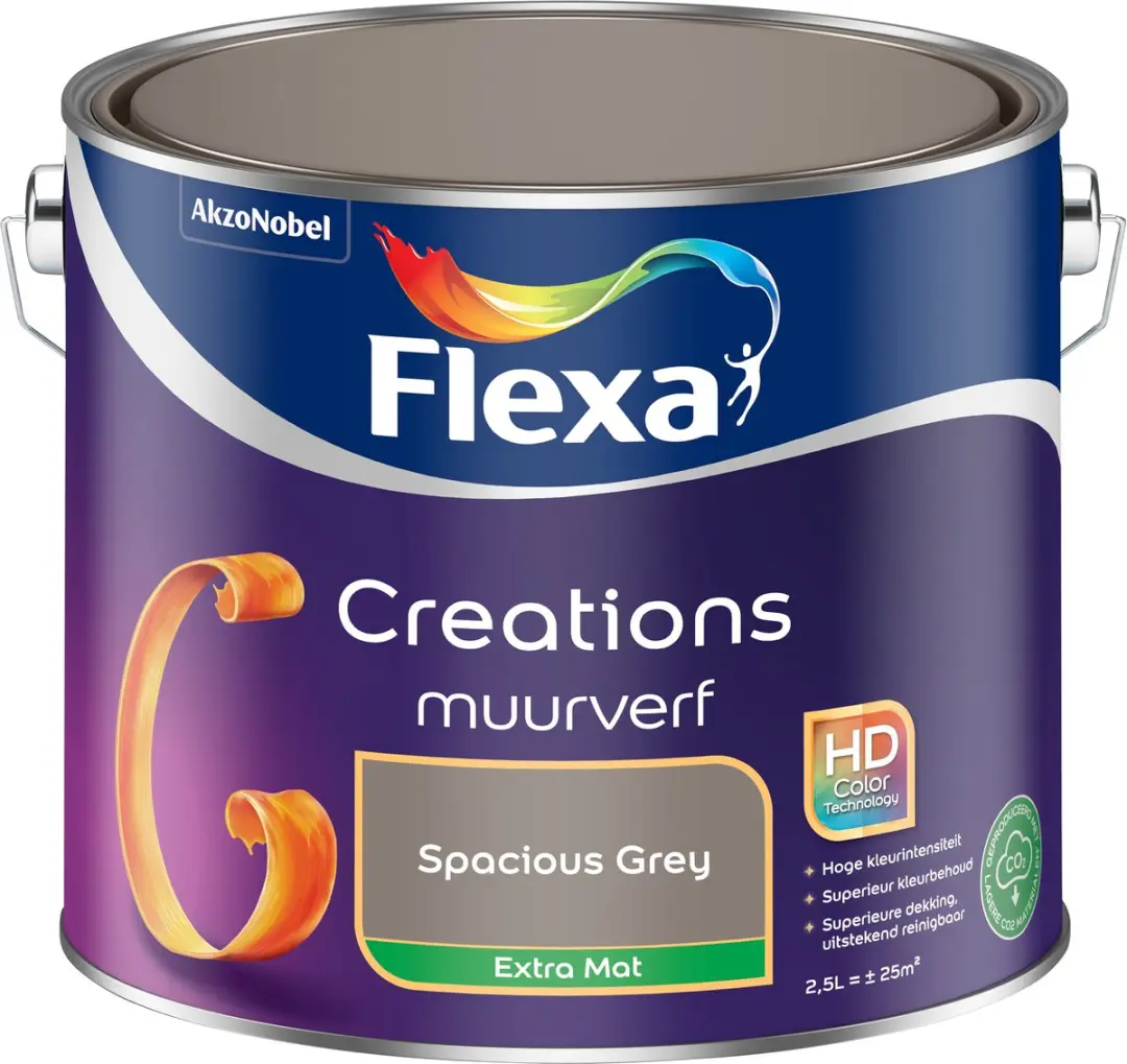 Flexa Creations Muurverf Extra Mat Spacious Grey 2,5L