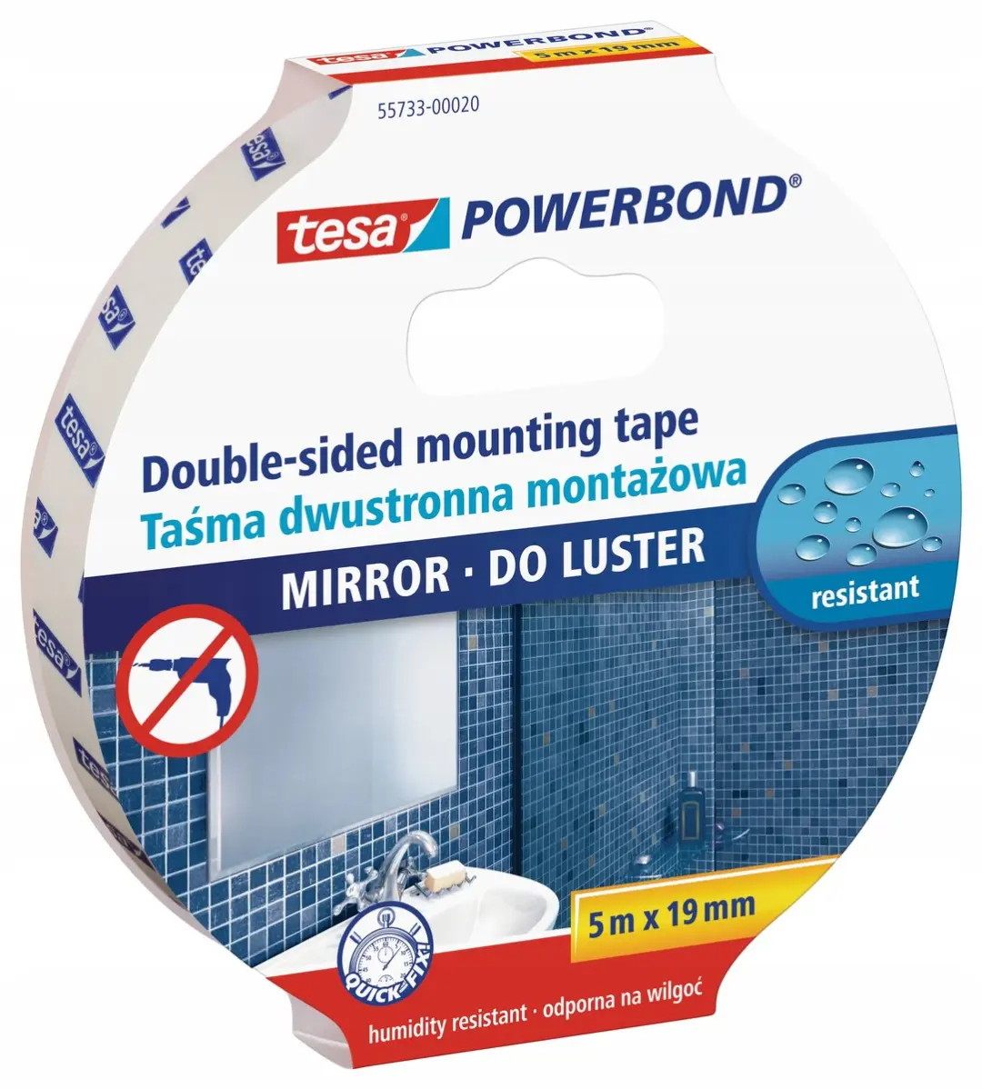 Tesa Powerbond Dubbelzijdige Montageband 19mm