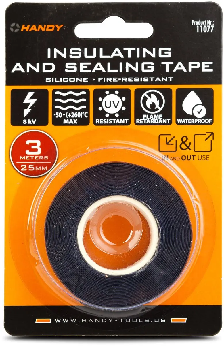Handy Siliconen Afdichtingstape 3m x 25mm - Zwart