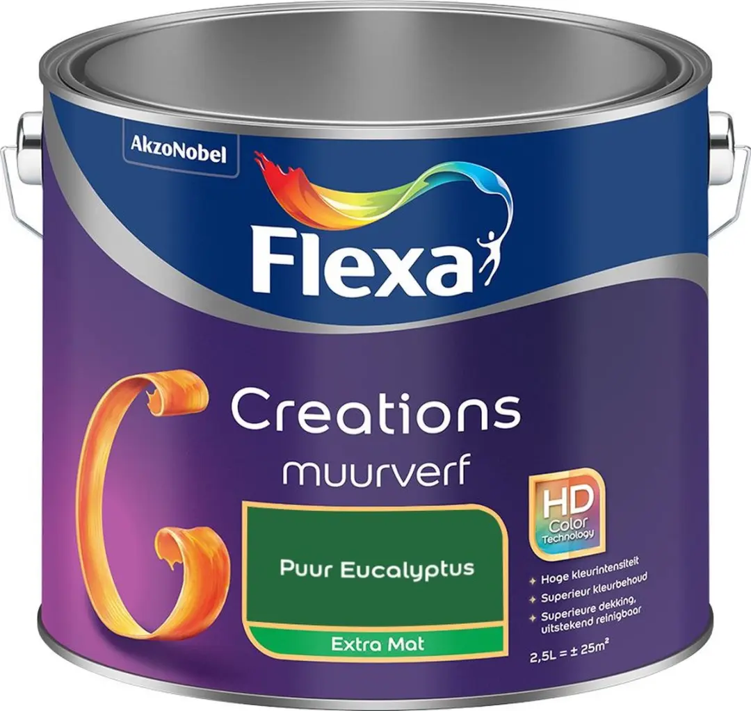 Flexa Creations Muurverf Extra Mat Puur Eucalyptus 2,5L