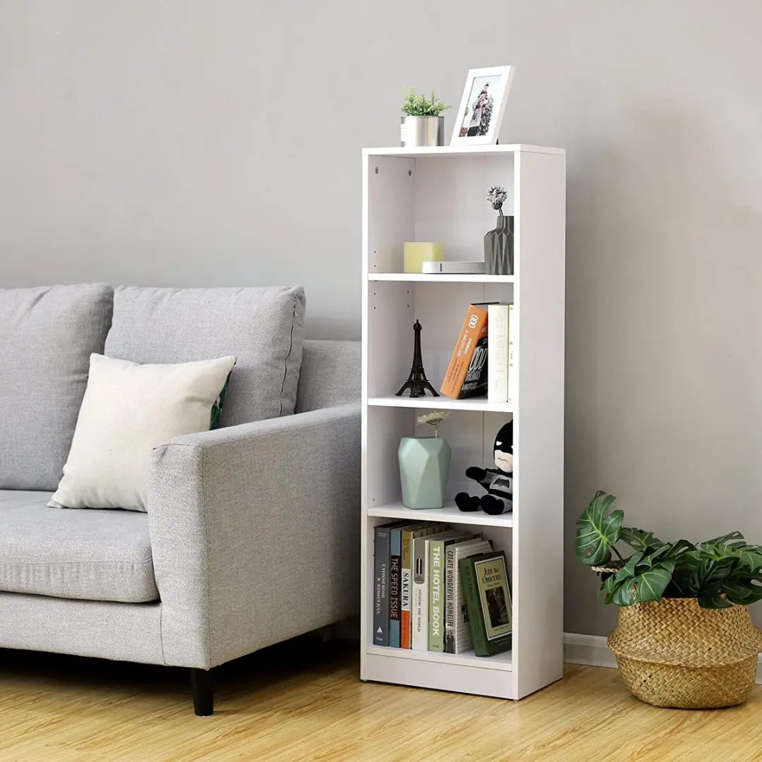 Songmics Boekenkast LBC104W 4 Vakken - 40x24x121,5cm Wit
