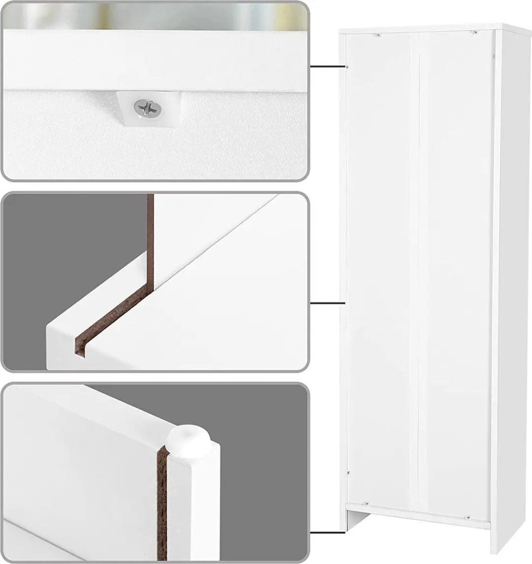 Songmics Boekenkast LBC104W 4 Vakken - 40x24x121,5cm Wit