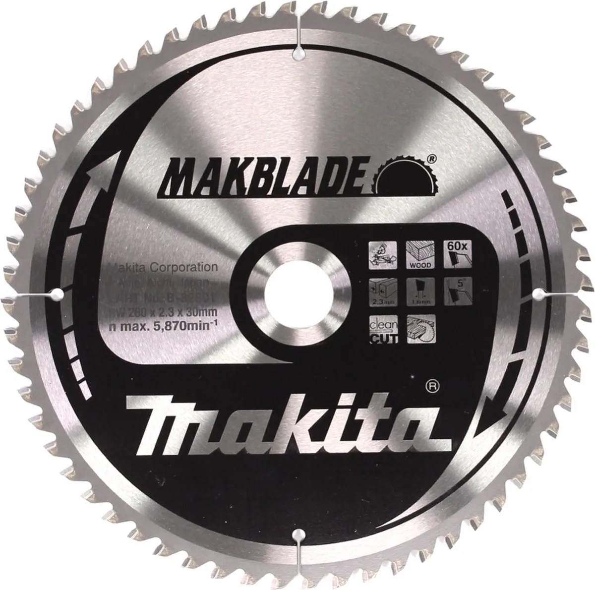 Makita B-32801 Afkortzaagblad Hout 260mm 60T